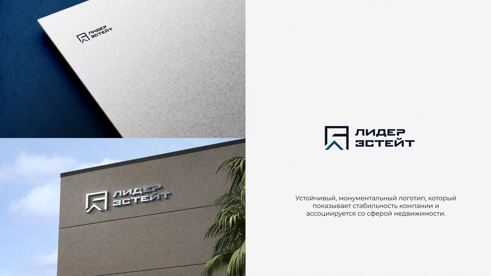 Разработка логотипа агентства недвижимости «Лидер Эстейт» в Вытегре